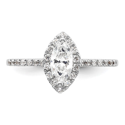 1/3 Ct. Natural Marquise Cut Diamond Semi-mount Engagement Ring in 14K White Gold
