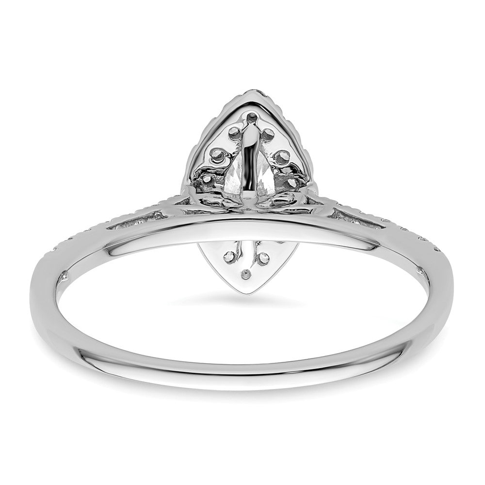 1/3 Ct. Natural Marquise Cut Diamond Semi-mount Engagement Ring in 14K White Gold
