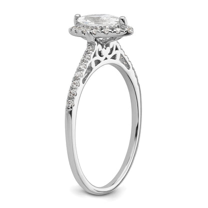 1/3 Ct. Natural Marquise Cut Diamond Semi-mount Engagement Ring in 14K White Gold
