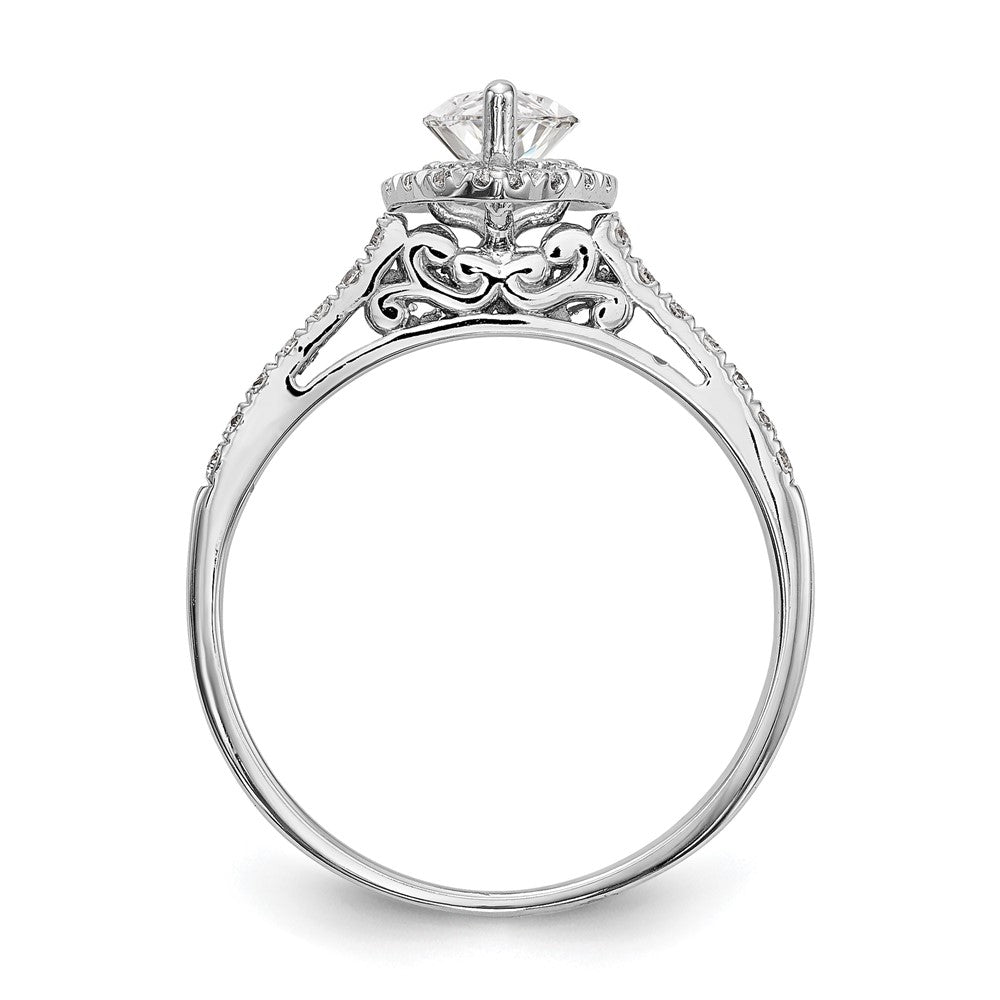 14K White Gold Halo (Holds 1 carat (10x5mm) Marquise Center) 1/4 carat Diamond Semi-mount Engagement Ring