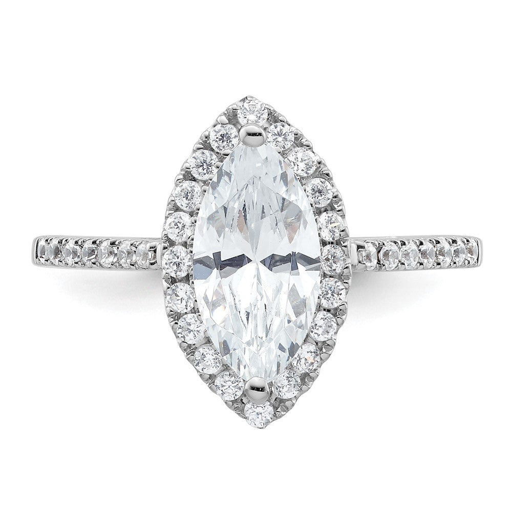 1.50ct. CZ Solid Real 14ktt Marquise Halo Engagement Ring