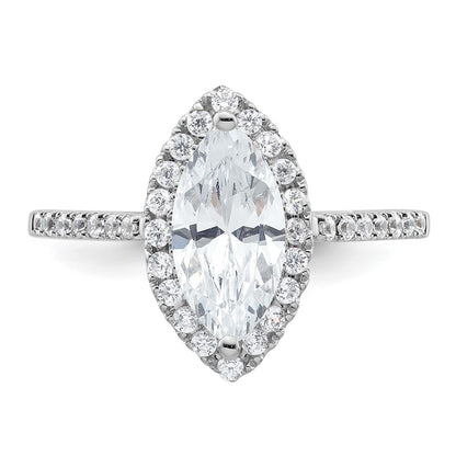 1.50ct. CZ Solid Real 14ktt Marquise Halo Engagement Ring