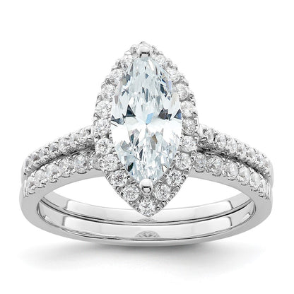 1.50ct. CZ Solid Real 14ktt Marquise Halo Engagement Ring