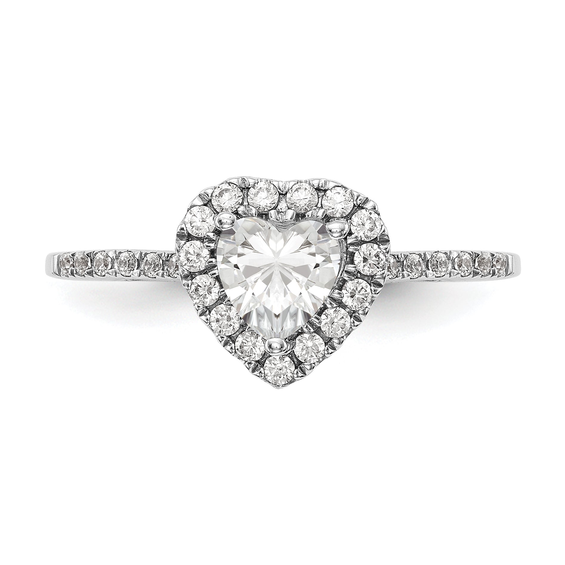 14K Rose Gold Heart Halo Diamond Semi Mount Engagement Ring