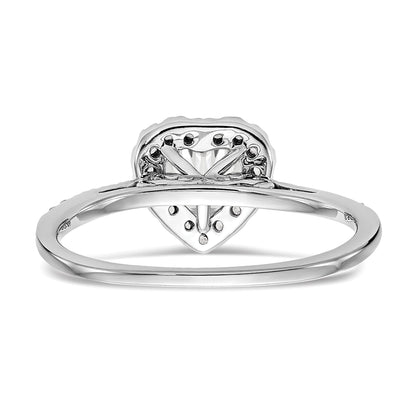 14K Rose Gold Heart Halo Diamond Semi Mount Engagement Ring