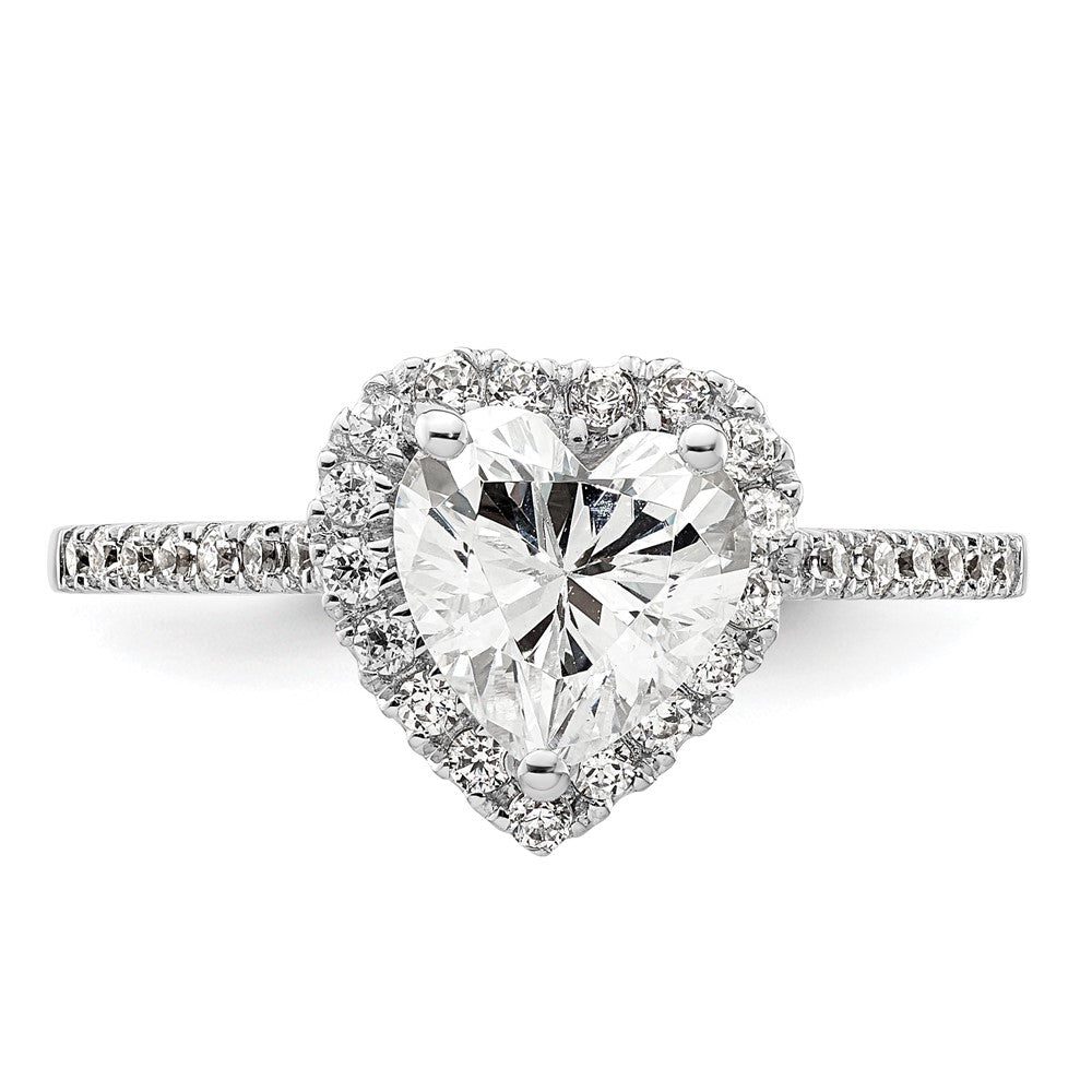1/3 Ct. Natural Heart Shape Diamond Semi-mount Engagement Ring in 14K White Gold