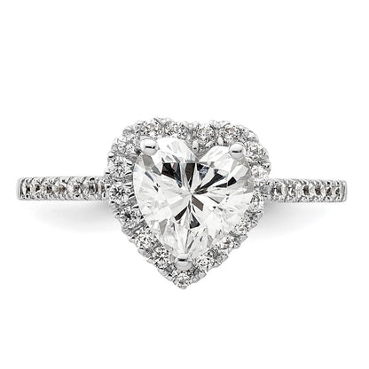 1/3 Ct. Natural Heart Shape Diamond Semi-mount Engagement Ring in 14K White Gold