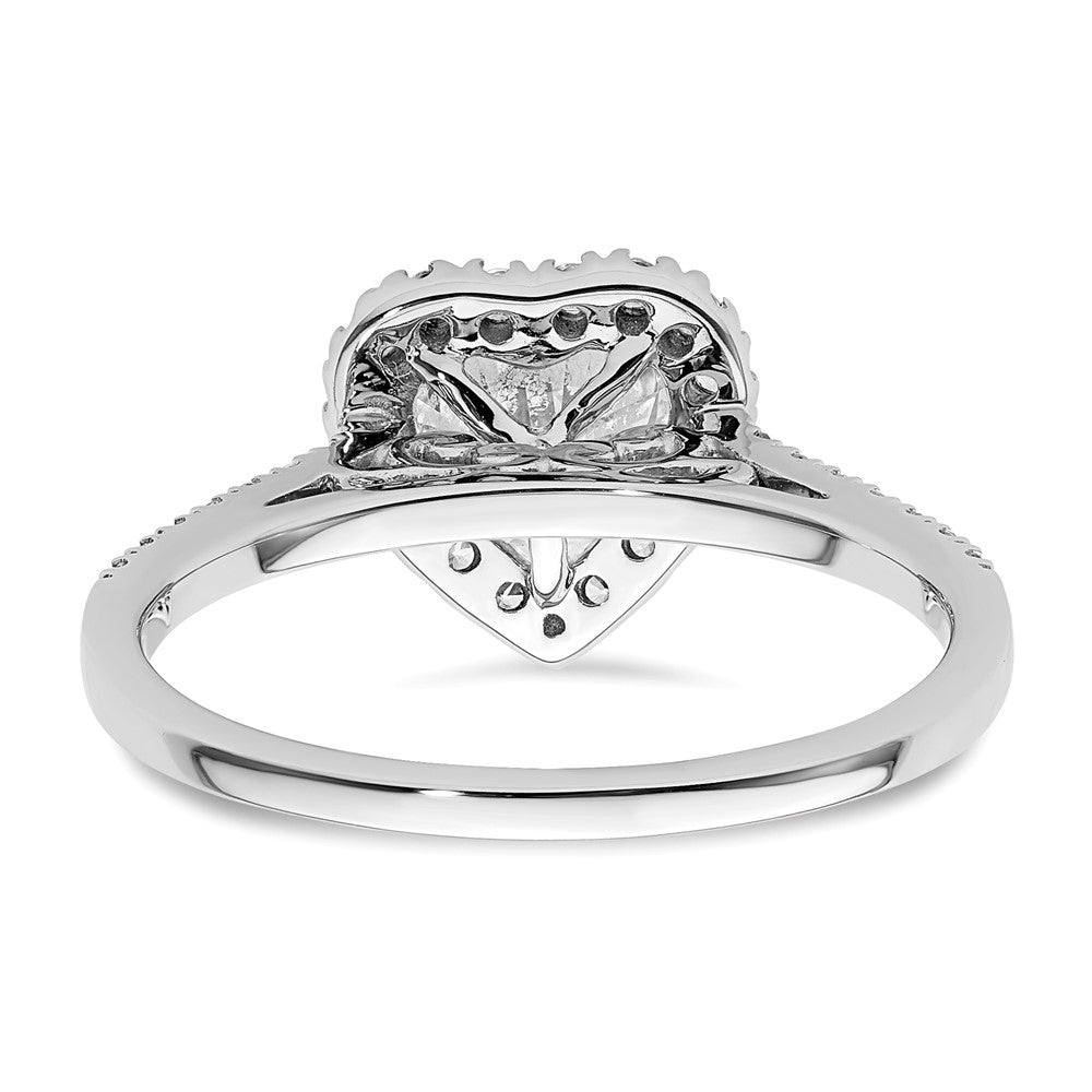1/3 Ct. Natural Heart Shape Diamond Semi-mount Engagement Ring in 14K White Gold