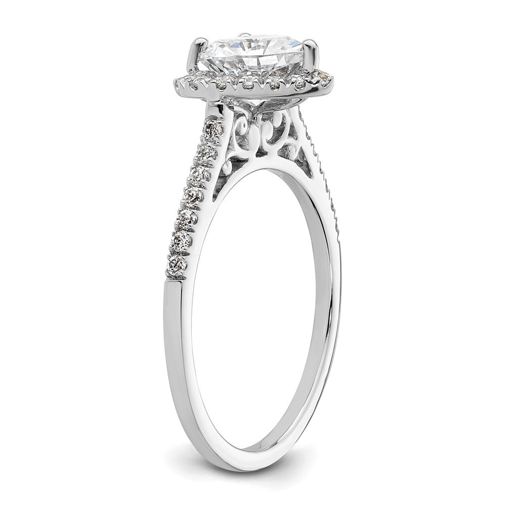 1/3 Ct. Natural Heart Shape Diamond Semi-mount Engagement Ring in 14K White Gold