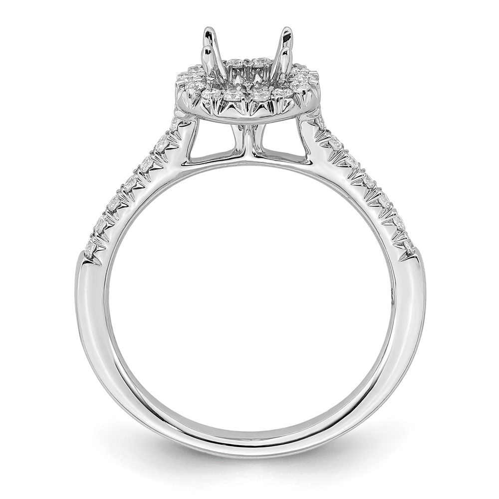 14K White Gold True Origin 1/4 Carat Lab Grown Diamond Vs D E F Semi Mount Round Halo Engagement Ring