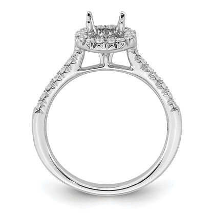 14k White Gold 3/4 Ct. Lab Grown Diamond VS/SI+ G+ Round Complete Size 9 Halo Engagement Ring