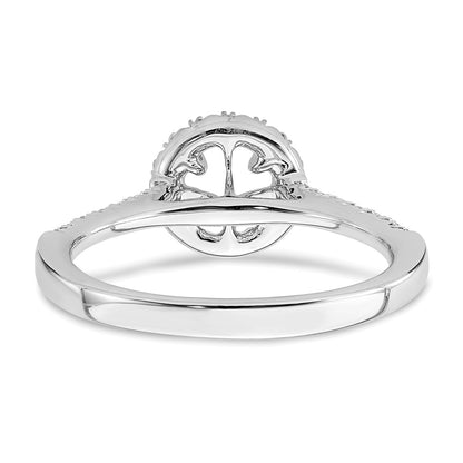 14kw Round Halo Simulated Diamond Engagement Ring
