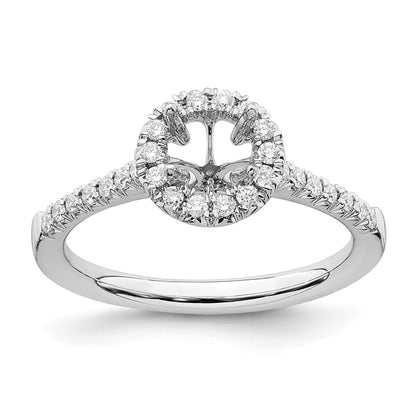14k White Gold 3/4 Ct. Lab Grown Diamond VS/SI+ G+ Round Complete Size 9 Halo Engagement Ring