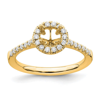 14k Yellow Gold 3/4 Ct. Lab Grown Diamond VS/SI+ G+ Round Complete Size 9 Halo Engagement Ring