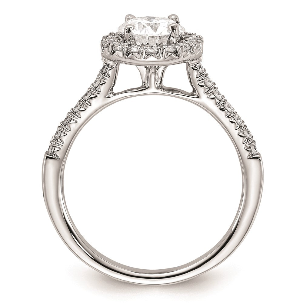 14kw Round Halo Engagement Simulated Diamond Ring