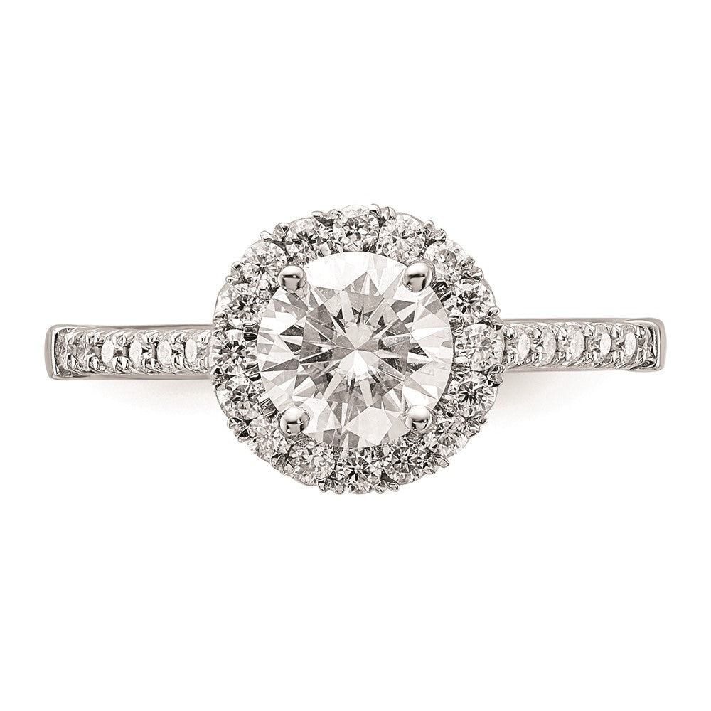 14kw Round Halo Engagement Simulated Diamond Ring