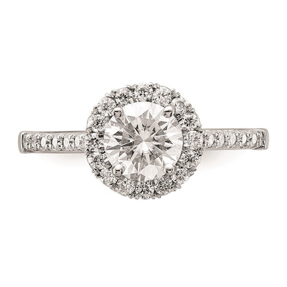 14kw Round Halo Engagement Simulated Diamond Ring