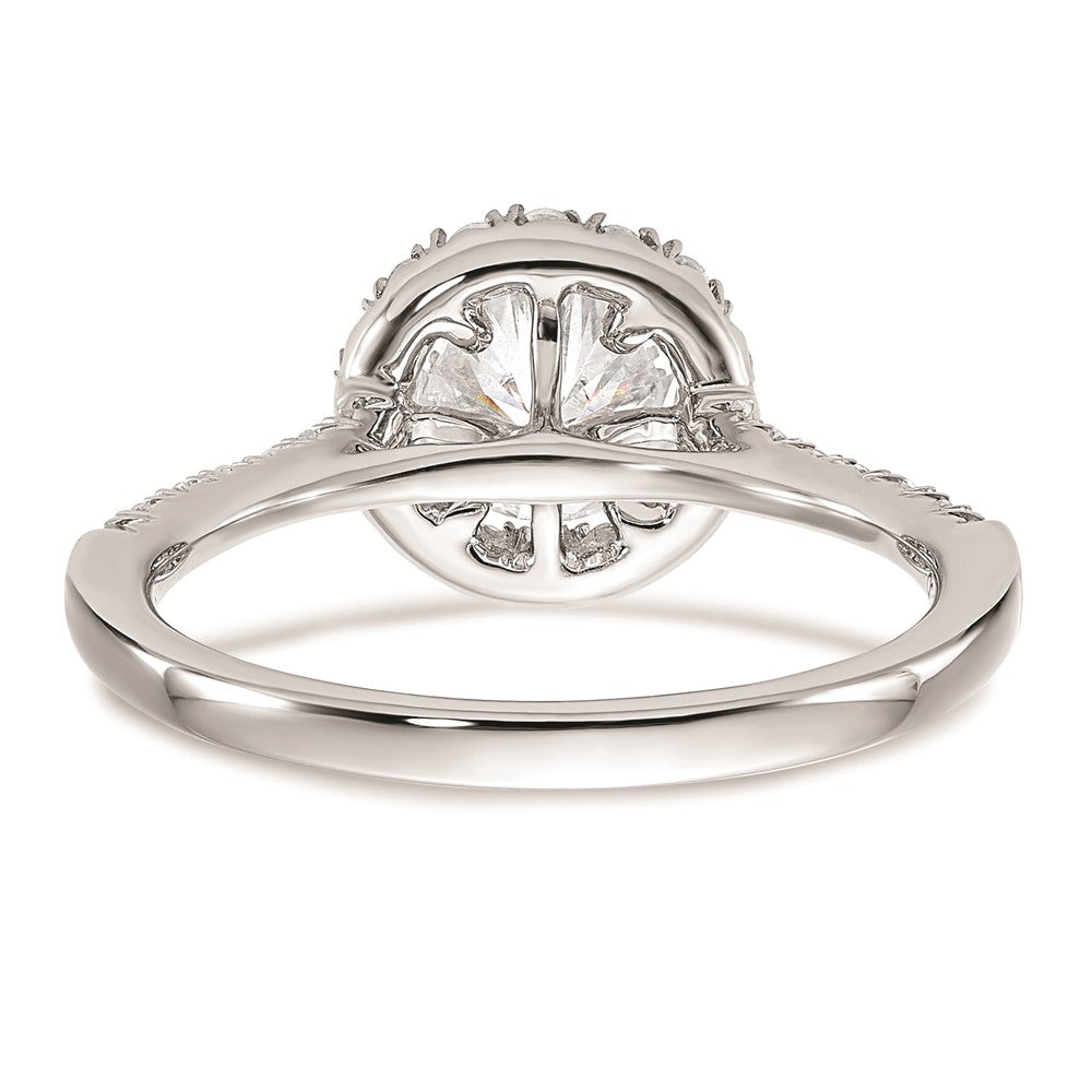 14kw Round Halo Engagement Simulated Diamond Ring