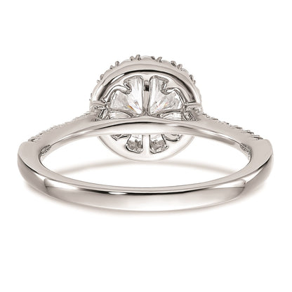 14kw Round Halo Engagement Simulated Diamond Ring