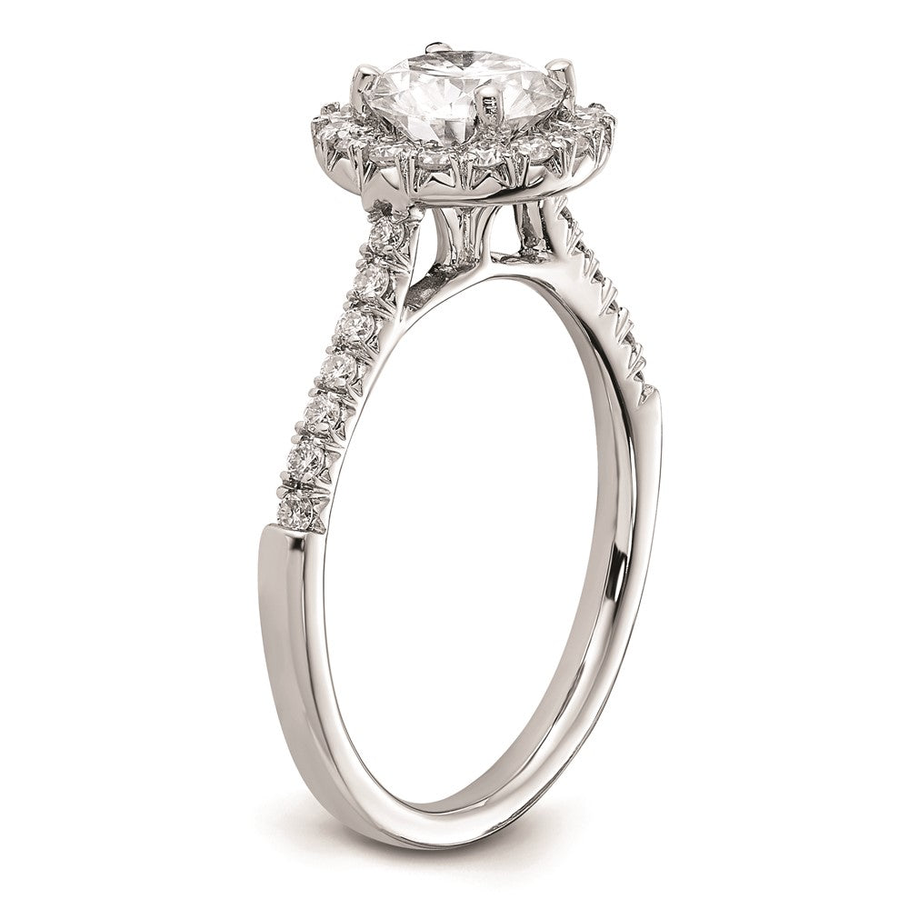 14kw Round Halo Engagement Simulated Diamond Ring