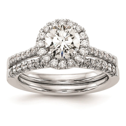 14kw Round Halo Engagement Simulated Diamond Ring