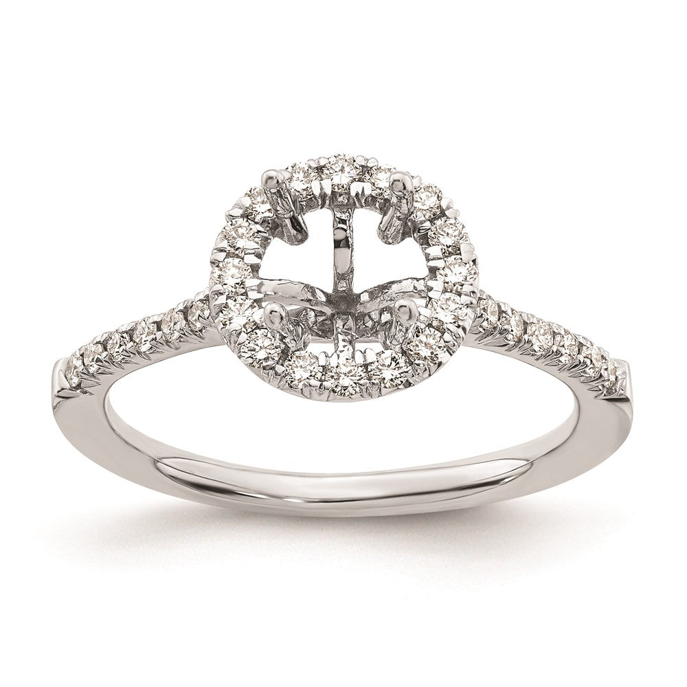 14kw Round Halo Engagement Simulated Diamond Ring