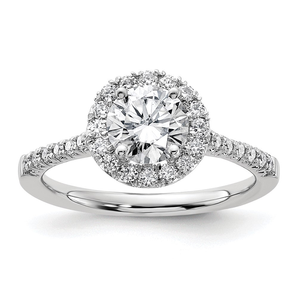14kw Round Halo Engagement Simulated Diamond Ring