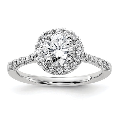 14kw Round Halo Engagement Simulated Diamond Ring
