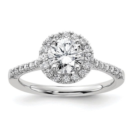 14kw Round Halo Engagement Simulated Diamond Ring