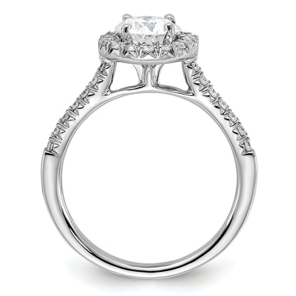 14k White Gold 1/3 Ct. Lab Grown Diamond VS/SI+ G+ 1 Ct. Center Round Engagement Ring