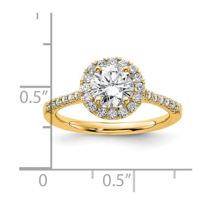 14k Yellow Gold 1/3 Ct. Lab Grown Diamond VS/SI+ G+ 1 Ct. Center Round Engagement Ring
