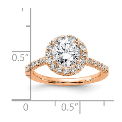 14k Rose Gold 1/2 Ct. Lab Grown Diamond VS/SI+ G+ 1 1/2 Ct. Center Round Engagement Ring