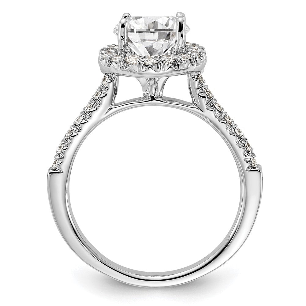 14kw Round Halo Simulated Diamond Engagement Ring