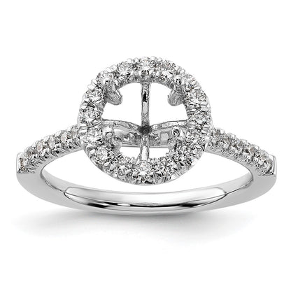 14kw Round Halo Simulated Diamond Engagement Ring