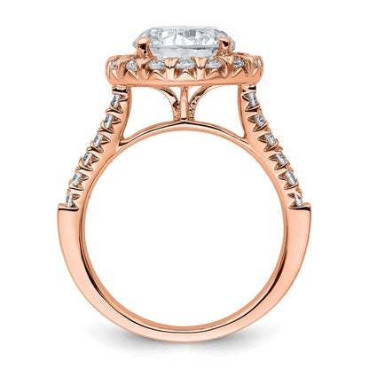 14k Rose Gold White 5/8 Ct. Lab Grown Diamond VS/SI+ G+ 3 Ct. Center Round Engagement Ring