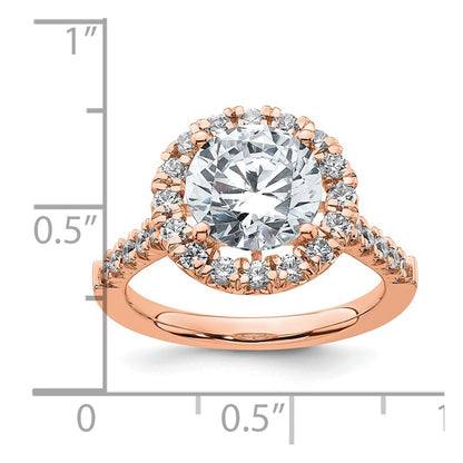 14k Rose Gold White 5/8 Ct. Lab Grown Diamond VS/SI+ G+ 3 Ct. Center Round Engagement Ring