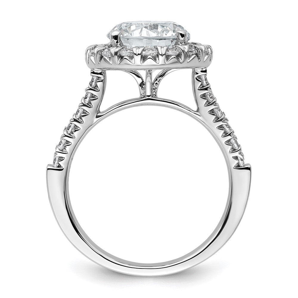 14k White Gold Rose 5/8 Ct. Lab Grown Diamond VS/SI+ G+ 3 Ct. Center Round Engagement Ring
