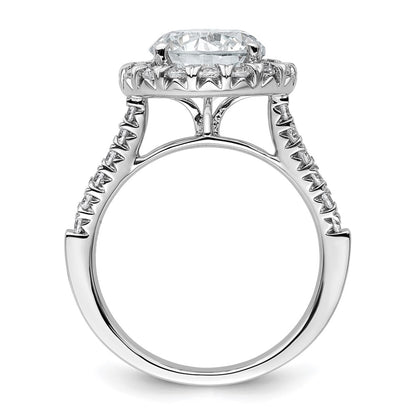 14k White Gold Rose 5/8 Ct. Lab Grown Diamond VS/SI+ G+ 3 Ct. Center Round Engagement Ring