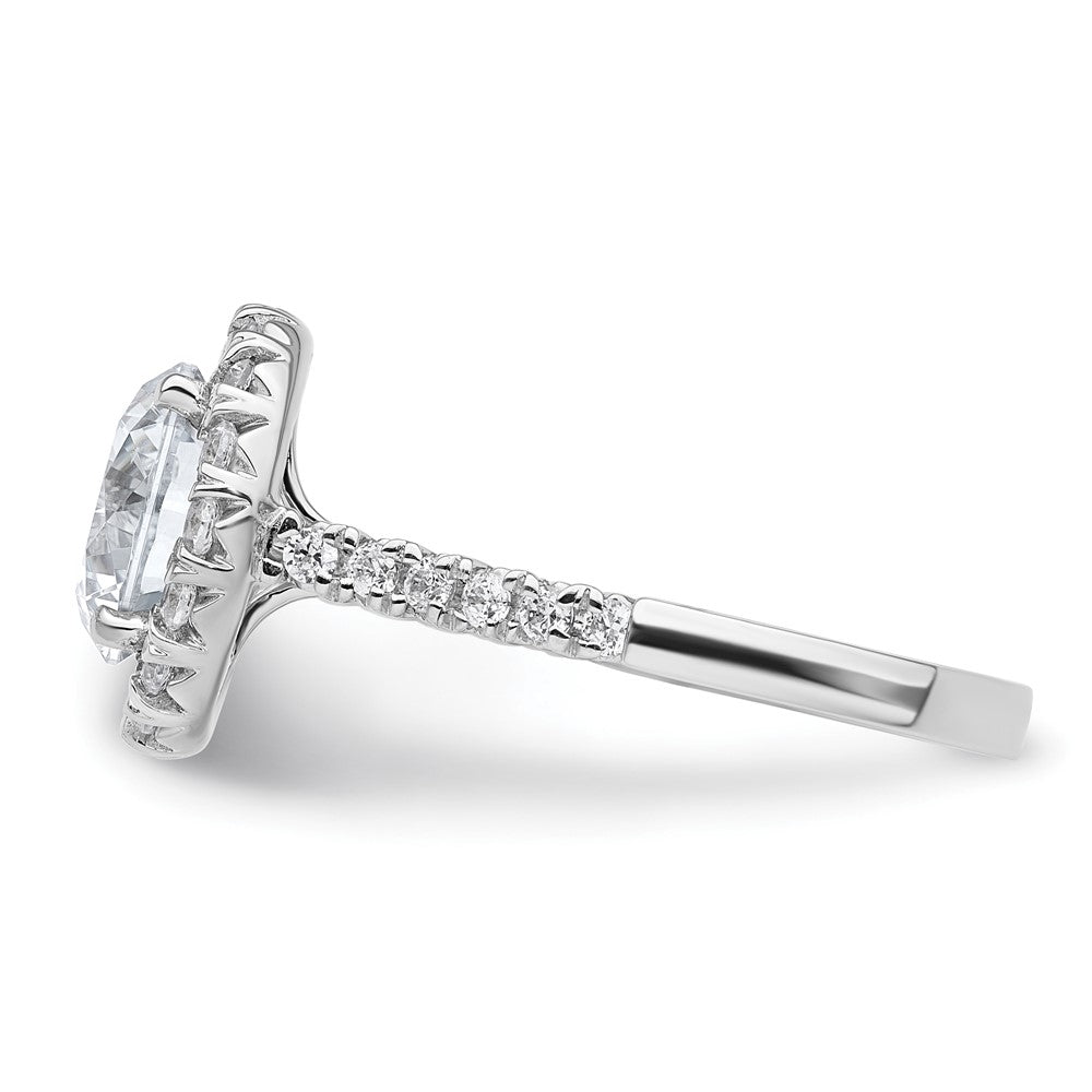 14k White Gold Rose 5/8 Ct. Lab Grown Diamond VS/SI+ G+ 3 Ct. Center Round Engagement Ring