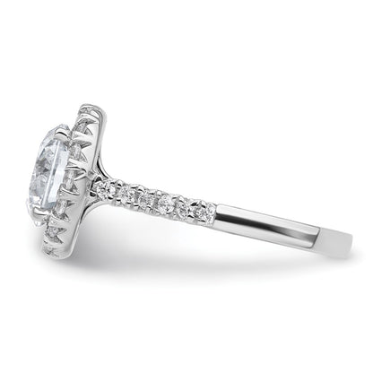 14k White Gold Rose 5/8 Ct. Lab Grown Diamond VS/SI+ G+ 3 Ct. Center Round Engagement Ring