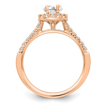 14k Rose Gold 1/3 Ct. Lab Grown Diamond VS/SI+ G+ 1/2 Ct. Center Oval Halo Engagement Ring