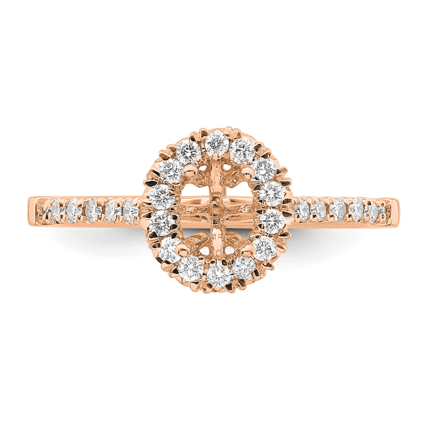 14k Rose Gold 1/3 Ct. Lab Grown Diamond VS/SI+ G+ 1/2 Ct. Center Oval Halo Engagement Ring