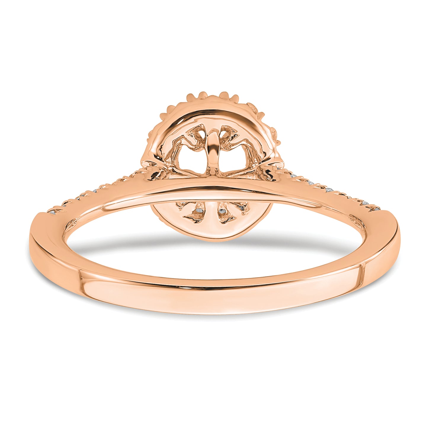 14k Rose Gold 1/3 Ct. Lab Grown Diamond VS/SI+ G+ 1/2 Ct. Center Oval Halo Engagement Ring