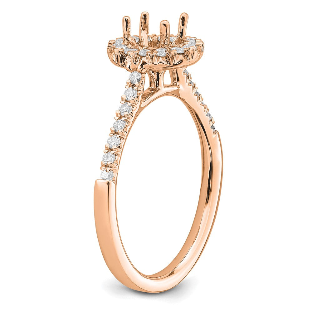 14k Rose Gold 7/8 Ct. Lab Grown Diamond VS/SI+ G+ Oval Complete Halo Engagement Ring