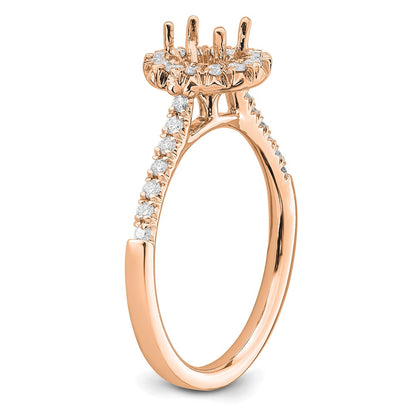 14k Rose Gold 7/8 Ct. Lab Grown Diamond VS/SI+ G+ Oval Complete Halo Engagement Ring