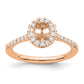 14k Rose Gold 1/3 Ct. Lab Grown Diamond VS/SI+ G+ 1/2 Ct. Center Oval Halo Engagement Ring