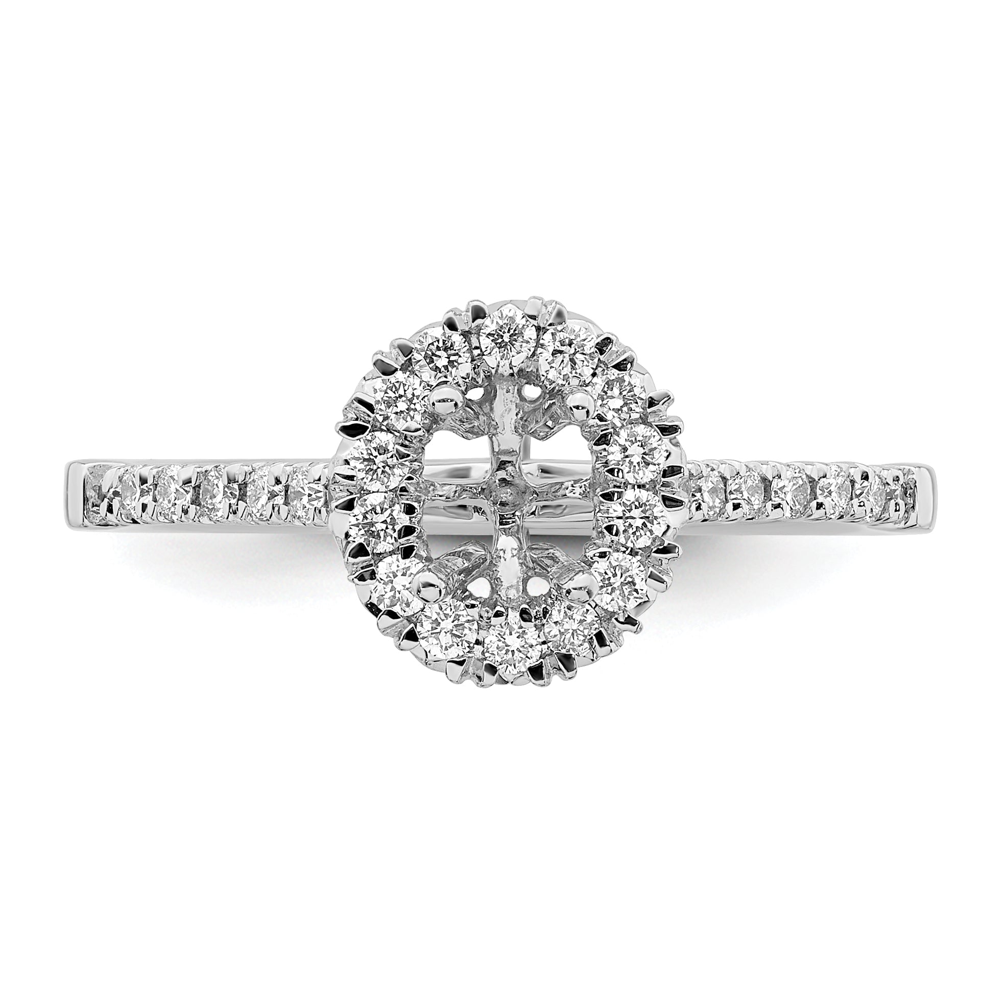 14k White Gold 1/3 Ct. Lab Grown Diamond VS/SI+ G+ 1/2 Ct. Center Oval Halo Engagement Ring