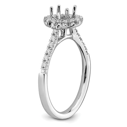 14k White Gold 1/3 Ct. Lab Grown Diamond VS/SI+ G+ 1/2 Ct. Center Oval Halo Engagement Ring