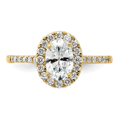 14k Yellow Gold 3/8 Ct. Lab Grown Diamond VS/SI+ G+ 1 Ct. Center Oval Halo Engagement Ring