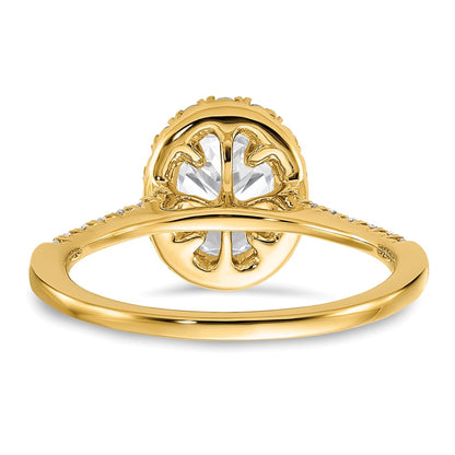 14k Yellow Gold 3/8 Ct. Lab Grown Diamond VS/SI+ G+ 1 Ct. Center Oval Halo Engagement Ring